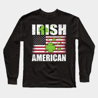 St. Patrick's Day Irish American Flag Long Sleeve T-Shirt